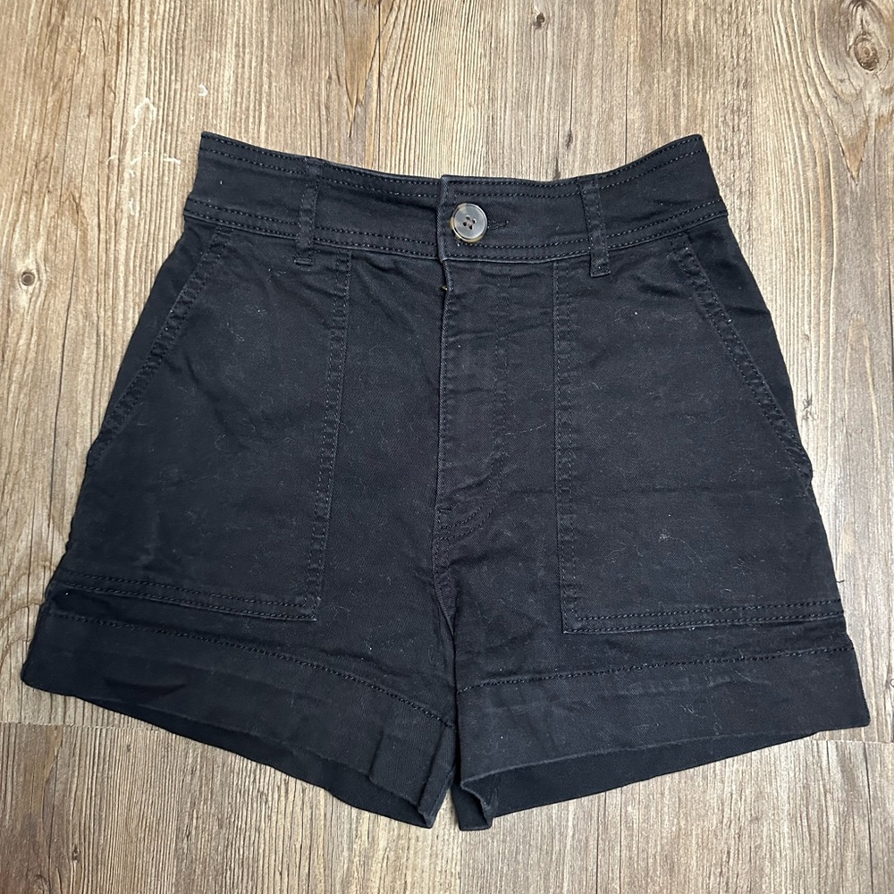 Black Denim Shorts